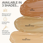 Waterproof Leg & Body Makeup - Tattoo Cover Up Makeup & Tattoo Concealer - Long Lasting Body Foundation - Easy Application - Flawless-Looking Legs - Subtle Sun-Kissed Finis - Medium