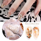 Mica Marble Nail Art Decorations, Holographic Japanese Style 3D Acrylic Nails Supplies Design, Mica Nail Art Glitter Slices UV Gel Marble Sequins Accessories for Women Girls Manicure Charms Decoration