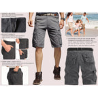 Akarmy Men'S Lightweight Multi Pocket Cotton Casual Cargo Shorts,Outdoor Twill Camo Shorts With Zipper Pockets(No Belt)