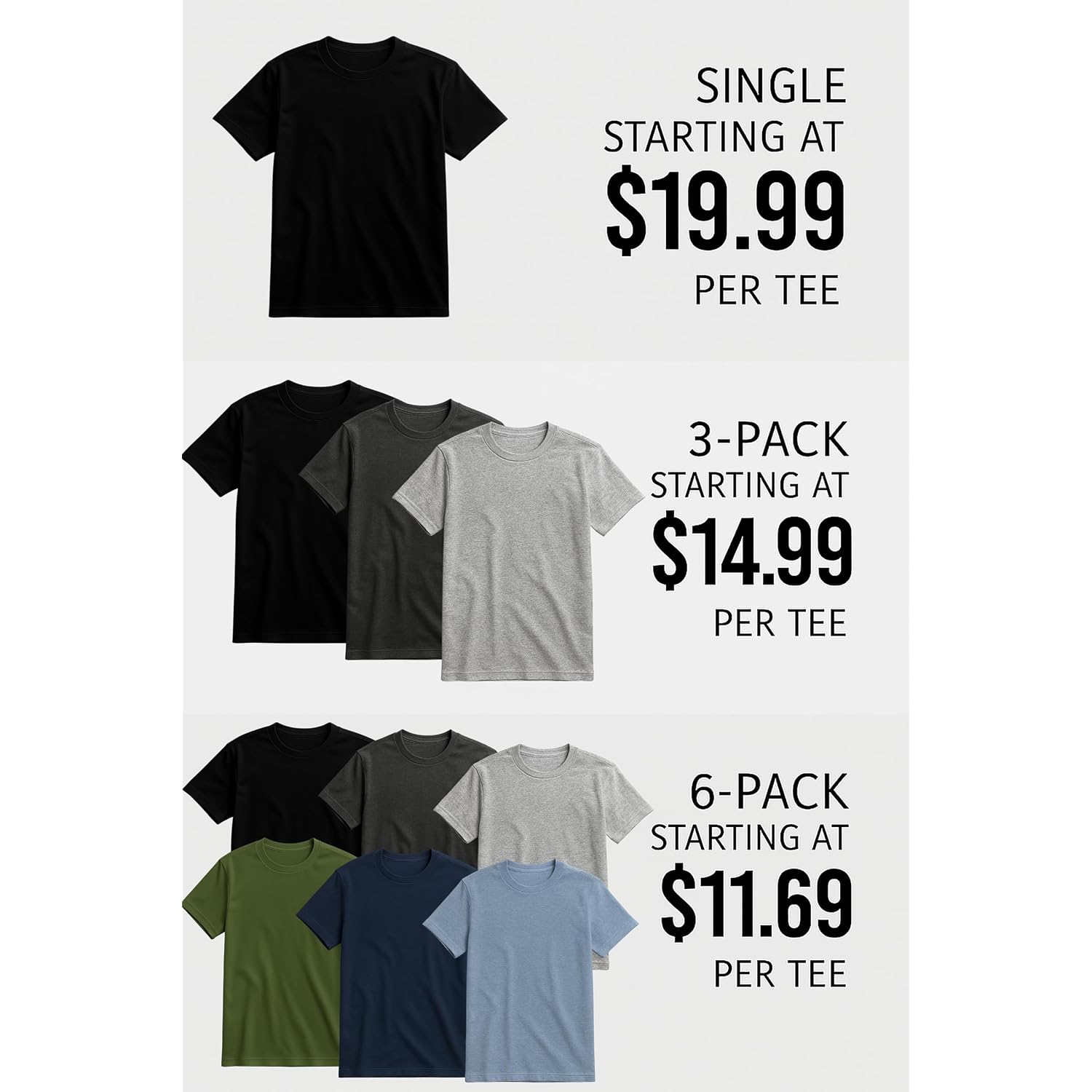 Men'S T-Shirt Soft Premium Cotton Tailored Fit Crew Neck Classic Short Sleeve Tee
