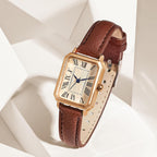 Bestkang Leather Strap Watches For Women Elegant Dainty Ladies Watch Vintage Rectangle Women Quartz Wrist Watch