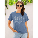 Spread Kindness Like Flower T-Shirt for Women Cute Flower Graphic Shirt Casual Positive Inspirational Short Sleeve Tee Top Ink Blue