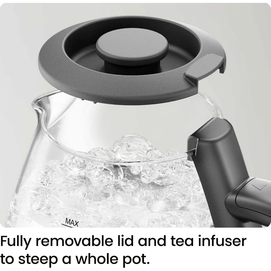 Chefman Electric Kettle with Tea Infuser, Compact 1L (4 Cups), 1500W, Removable Lid for Easy Cleaning, Boil-Dry Protection, Stainless Steel Filter, BPA Free, Auto Shut Off, Small Electric Tea Kettle