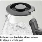 Chefman Electric Kettle with Tea Infuser, Compact 1L (4 Cups), 1500W, Removable Lid for Easy Cleaning, Boil-Dry Protection, Stainless Steel Filter, BPA Free, Auto Shut Off, Small Electric Tea Kettle