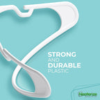 Neaterize Clothes Hangers Plastic 100 Pack For Adults - Plastic Hangers, The Perfect Coat Hanger And Space Saving Clothes Hangers For Closet - White Hangers