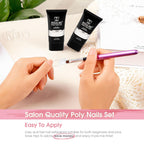 ROSALIND White Poly Extension Gel, 2 PCS 2 oz White Poly Nail Gel kit Nail Builder for Opal Nail Art Decoration, Nail Thickening Poly Nail Gel Tube Easy to DIY Use Need UV Lamp