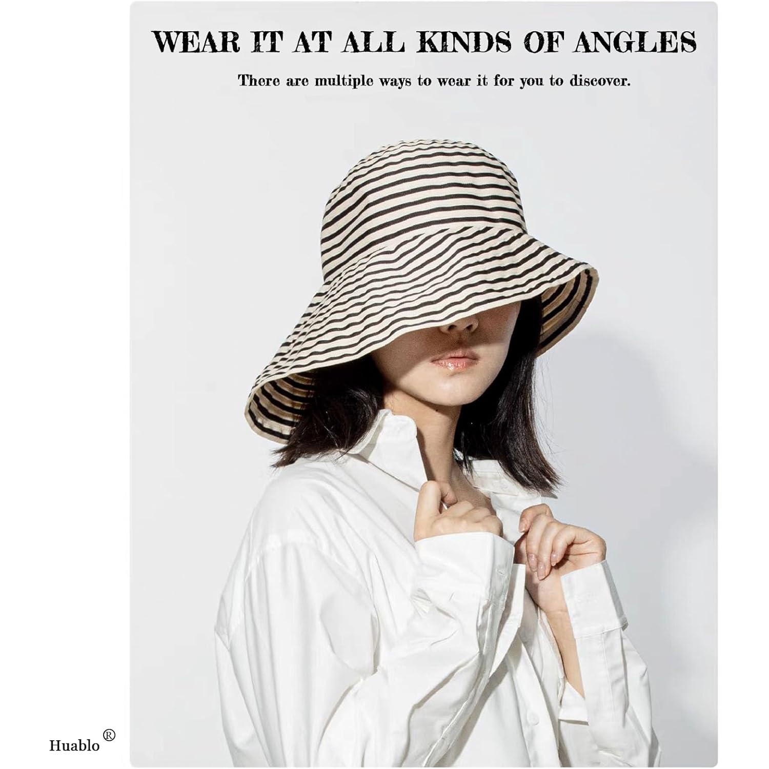 Kettle Brim Sun Hats for Women Lanai Hat Floppy Packable SPF UPF 50 UV Protection Beach Vacation Hat Striped