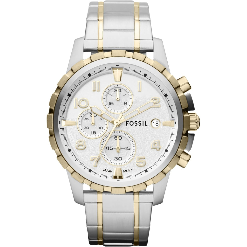 Fossil Men'S Watch, Dean Quartz Stainless Steel Chronograph Watch For Men