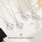Iefil 2026 Graduation Gifts for Women Her - 925 Sterling Silver Heart Initial Letter Necklace, 2026 College Graduation Gifts for Women Her