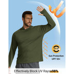 Coofandy Men'S Spf 50+ Sun Shirts Long Sleeve Rash Guard Thin Summer Hoodie Sun Protection Fishing Shirt With Thumbhole