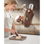 Bread Lame, Scoring Tool For Sourdough With 5 Retractable Razor Blades, Professional Dough Scorer With Magnetic Safety Design, Bread Slashing Tool, Sourdough Knife Supplies For Baking (Walnut)