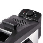 Amazon Basics 3.2-Qt (3.0L) Electric Deep Fryer With Adjustable Temperature Control, Easy Draining Basket, Viewing Window, Fast-Heating 1500W, Stainless Steel Exterior, Black & Silver