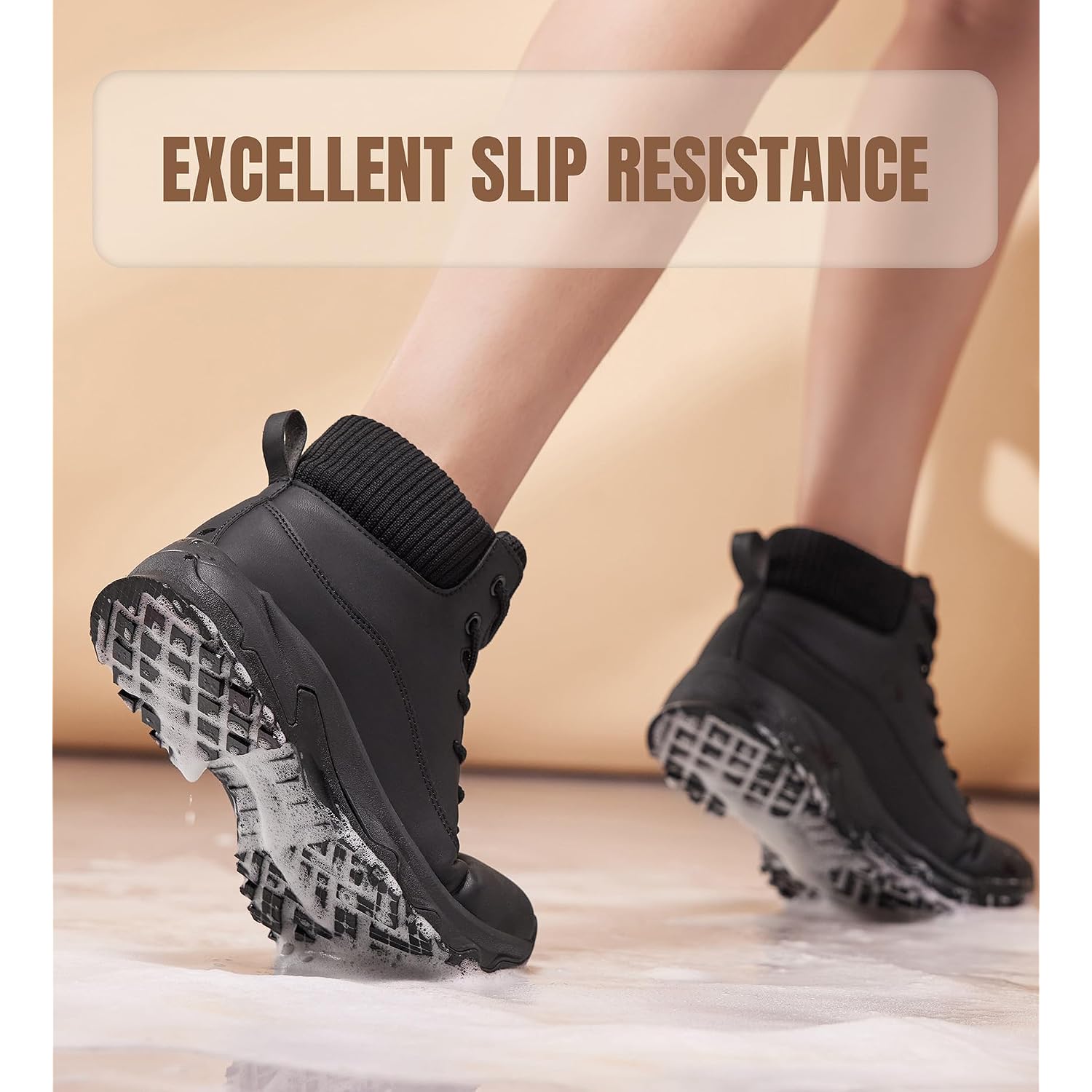 Non Slip Work Boots For Women Slip-Resistant Shoes Waterproof Food Service Chef Kitchen Restaurant Working Casual Comfortable Ankle Boot Outdoor Walking Booties Sneakers