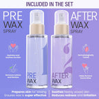 Tress Wellness Pre-Wax Cleanser, Spray and Treatment, After-Wax Oil and Care, Skin Wax Remover
