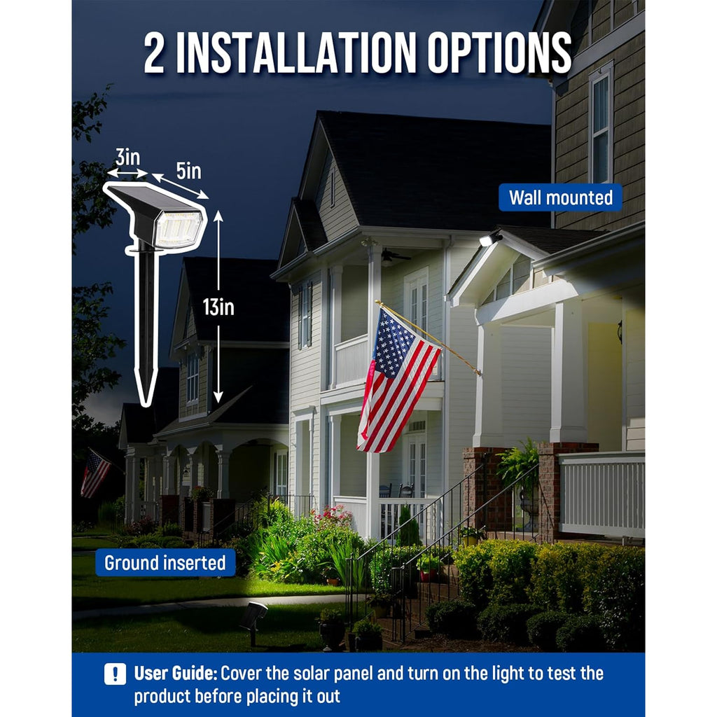 Solar Spot Lights Outdoor Waterproof, Solar Spotlights, 4 Packs, Cool White | 63 Led, 3 Lighting Modes, 120° Adjustable Solar Landscape Lights For Yard, Garden, House, Garage, Pathway