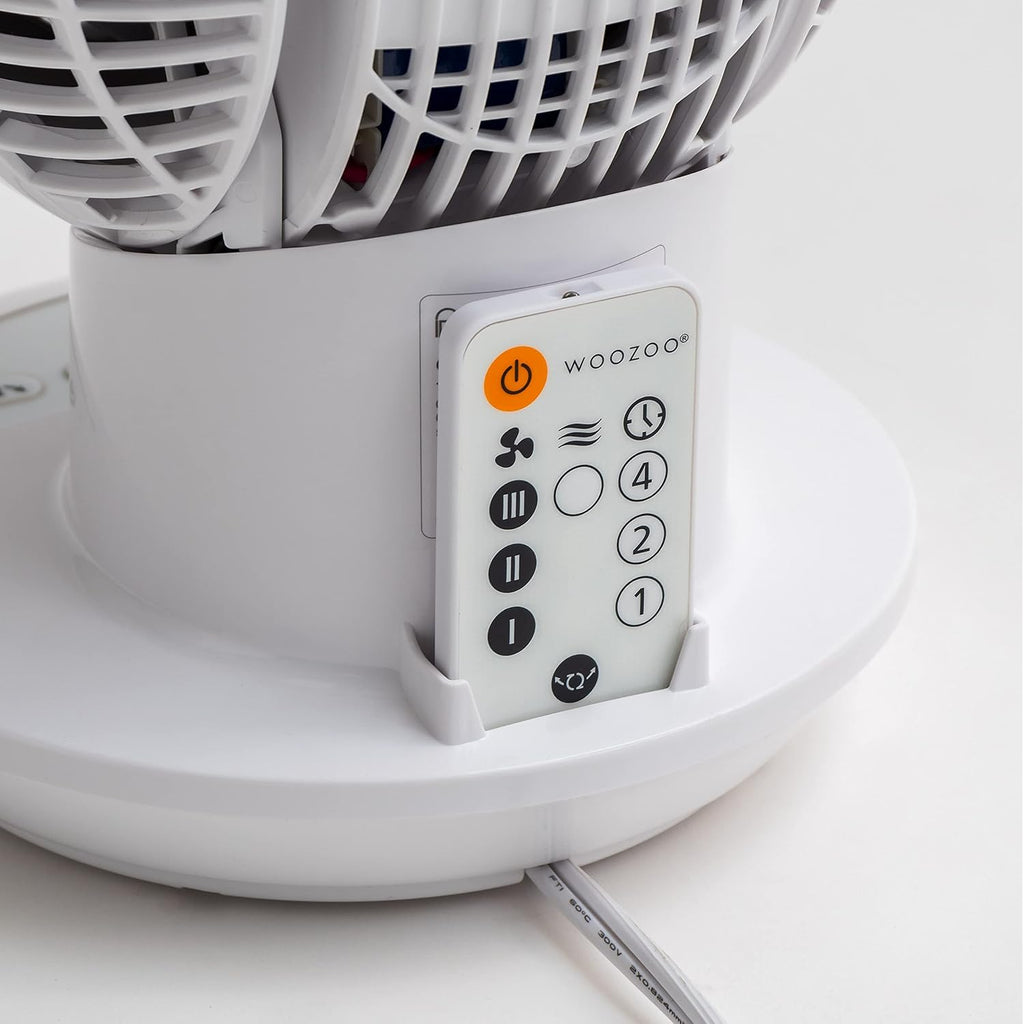 Iris Usa Woozoo Air Circulator Fan With Remote, 3 Speeds, Quiet Fan, White | 52Ft Max Air Distance, 90° Adjustable Tilt