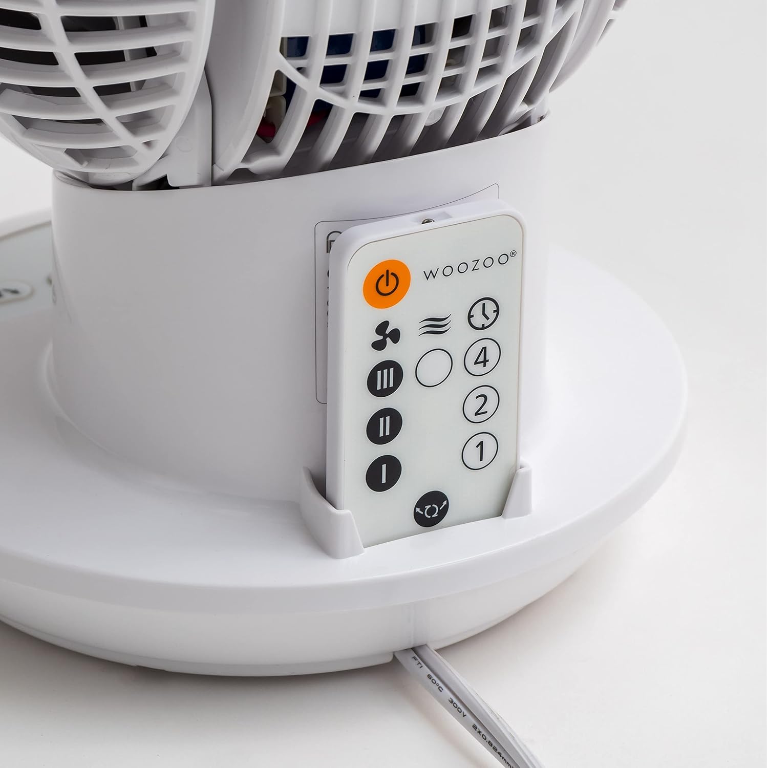 Iris Usa Woozoo Air Circulator Fan With Remote, 3 Speeds, Quiet Fan, White | 52Ft Max Air Distance, 90° Adjustable Tilt