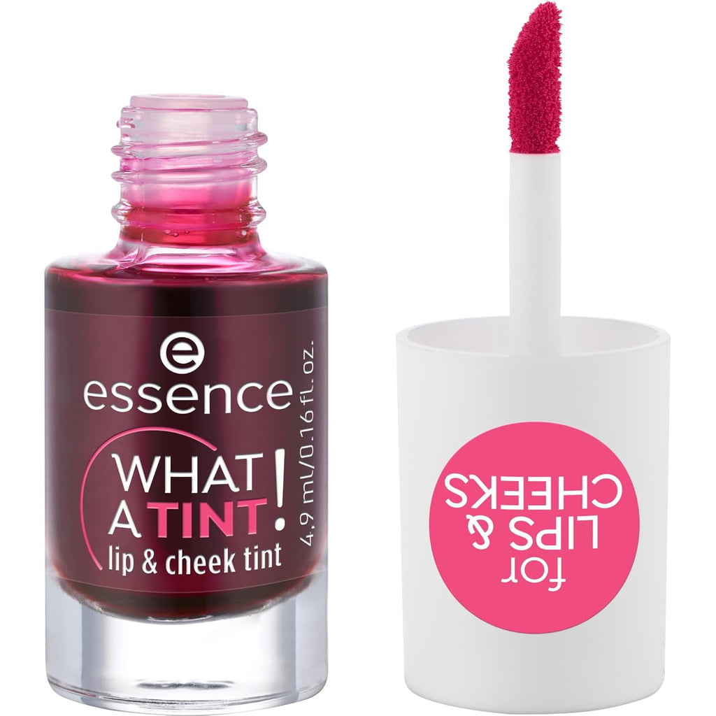 essence | What a Tint! Lip & Cheek Tint | Long-Lasting Liquid Blush & Lip Stain | Non-Sticky & Kiss-Proof | Vegan & Cruelty Free (01 | Kiss from a Rose)