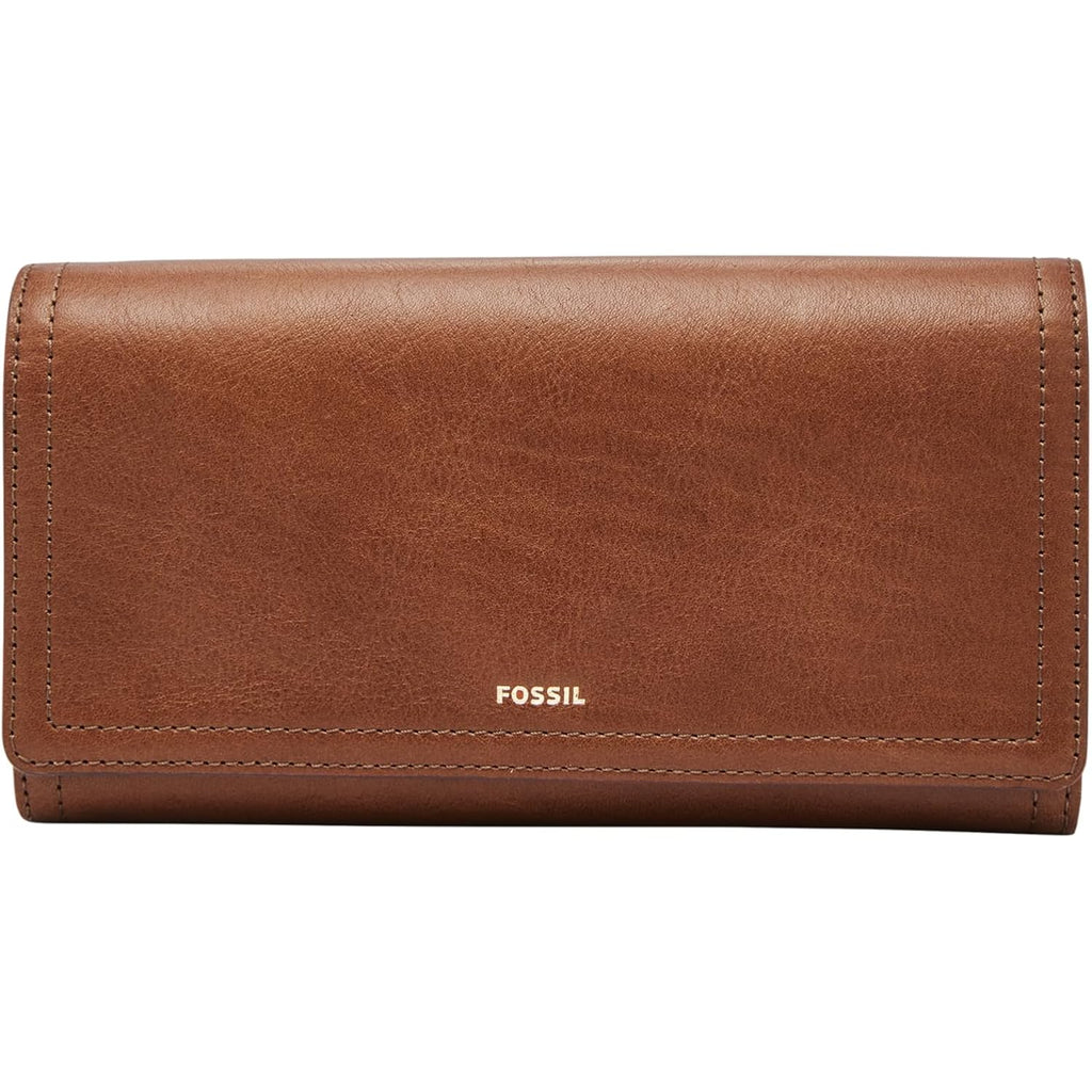 Fossil Women's Logan Leather Wallet RFID Blocking Flap Clutch Organizer