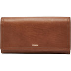 Fossil Women's Logan Leather Wallet RFID Blocking Flap Clutch Organizer
