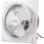 Black+Decker 9-Inch Frameless Box Fan, 3-Speed Settings, Bfb09W, White | Desk Fan With 3-Speed Settings, Quiet And Lightweight Portable For Home Office Or Garage, Self-Standing Frameless Design