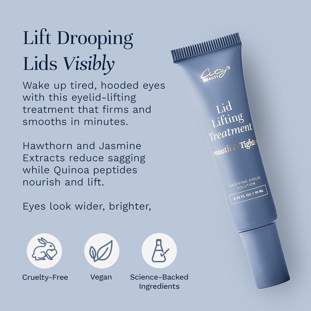 City Beauty Lid Lifting Formula – Eye Cream For Aging Eyelids – Instant Appearance Lift & Firming Support – Diamond Powder & Hawthorn Extract Blend
