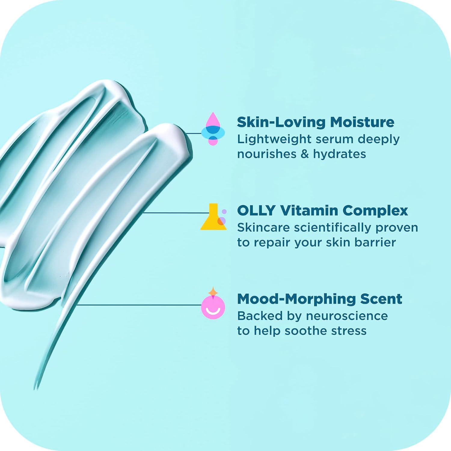 Olly Calm Body Lotion-Serum With Hyaluronic Acid, Adaptogens & Vitamin B3– Nourishing Cleanser For Skin Barrier Repair, Deep Hydration, Eucalyptus Amber Scent, 8Oz