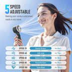 Playhot Portable Handheld Turbo Fan With Ice Cooling, Rechargeable Personal Fan, Up Tp 12Hrs Cooling, 5 Speed 25550Rpm Powerful Portable Fan For Travel, Outdoor, Camping, Hiking (Black)