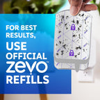 Zevo Max Bug Catcher & Fly Trap For Indoors - Flying Insect Trap For Gnats, House & Fruit Flies - Use In Any Room - No-Mess Disposal (1 Plug In Base & 2 Cartridges)
