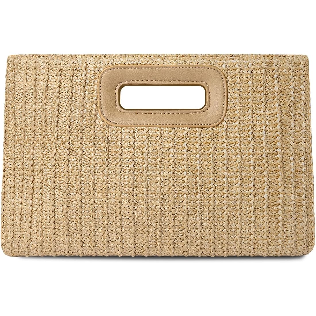 Beach Clutch Bag Straw Summer Clutch Purses for Women Handmade Woven Purse Detachable Gold Chain, Crossbody