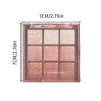 9 Colors Glitter Shimmer Eyeshadow Makeup Palette, Korean Sparkle Neutral Eye Shadow Palettes Highly Pigmented Long Lasting Waterproof Blendable Sombras Para Ojos Pink White Golden Brown Eye Glitter