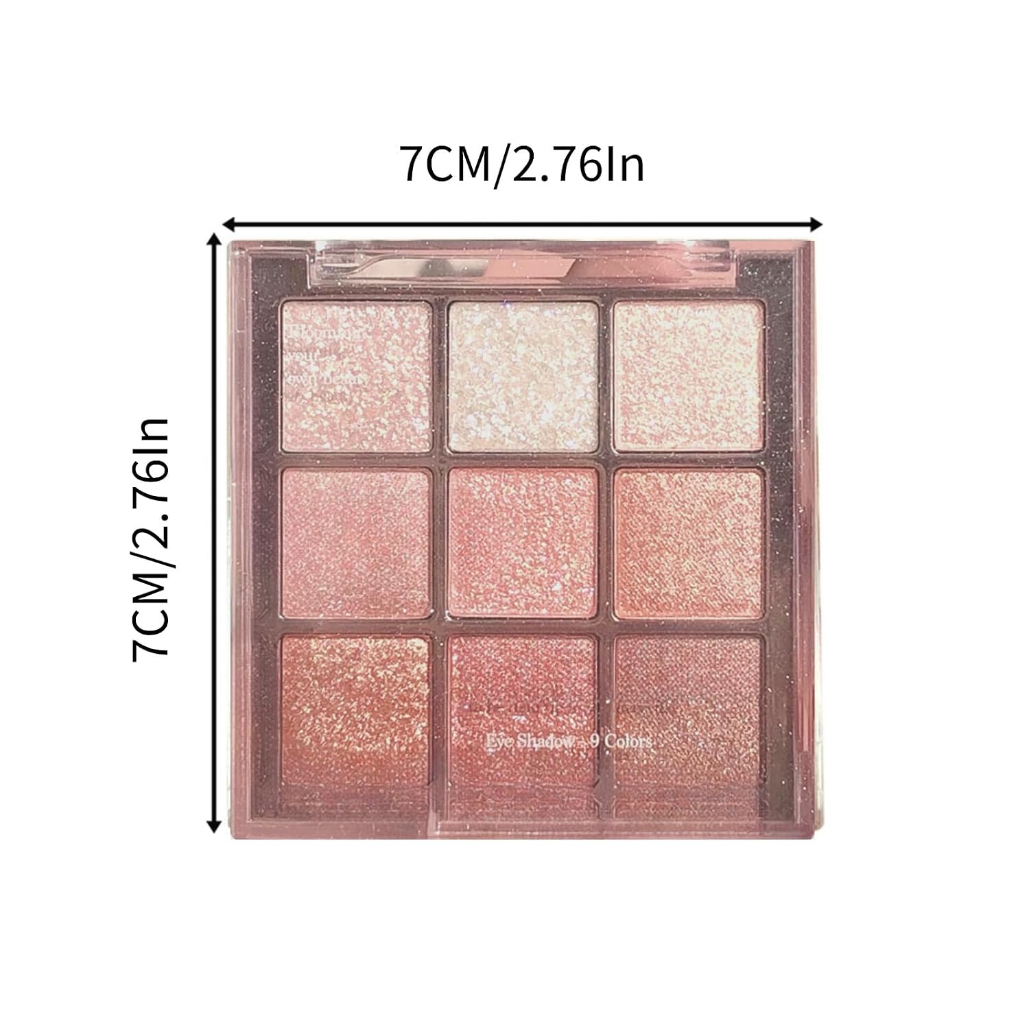 9 Colors Glitter Shimmer Eyeshadow Makeup Palette, Korean Sparkle Neutral Eye Shadow Palettes Highly Pigmented Long Lasting Waterproof Blendable Sombras Para Ojos Pink White Golden Brown Eye Glitter