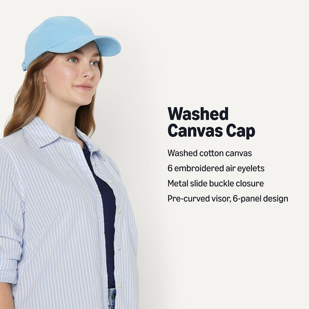 Amazon Essentials Women'S Washed Cotton Canvas Baseball Cap With Adjustable Strap