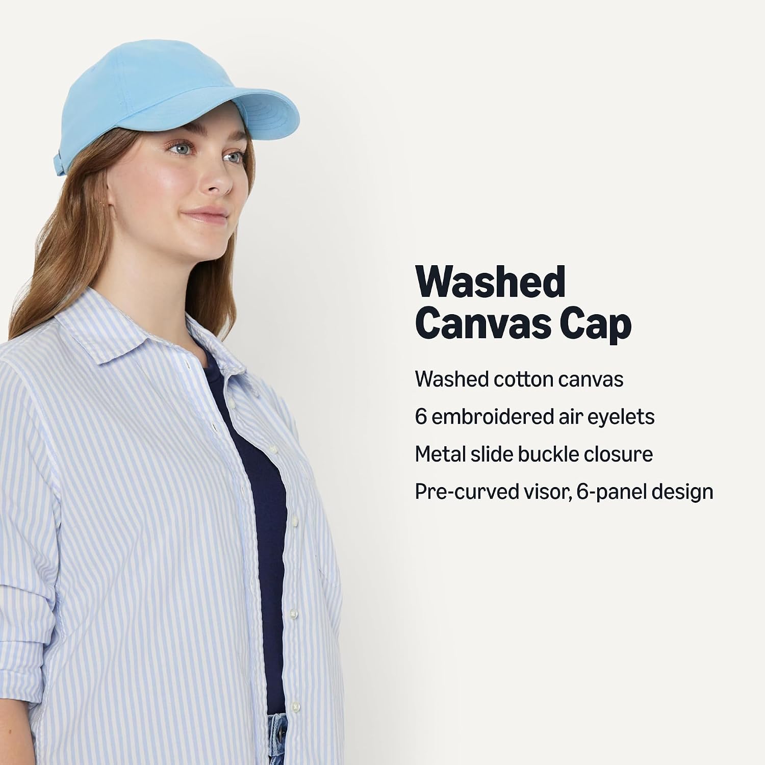 Amazon Essentials Women'S Washed Cotton Canvas Baseball Cap With Adjustable Strap