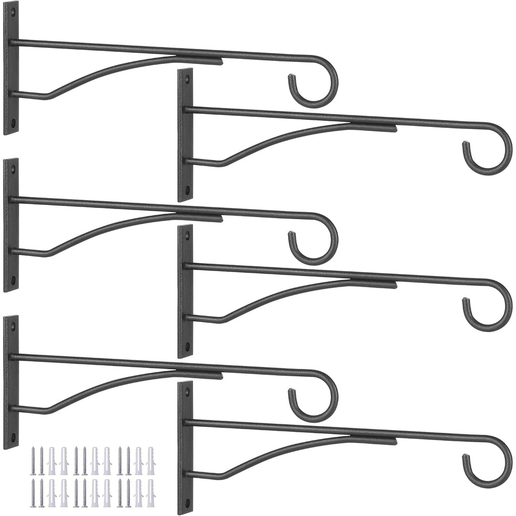 8" Plant Hangers 6 Pack, Hanging Plant Bracket For Wall Fence Porch Outdoor Indoor, Metal Plant Hooks For Basket, Flower, Planter, Feeder, Lantern, Wind Chime