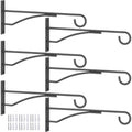 8" Plant Hangers 6 Pack, Hanging Plant Bracket For Wall Fence Porch Outdoor Indoor, Metal Plant Hooks For Basket, Flower, Planter, Feeder, Lantern, Wind Chime