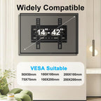 Jobzyp Tilt Tv Wall Mount Bracket For 14-42 Flat Screen Tvs & Monitors, 19 21 23 27 29 32 37 39 Inch Low Profile Universal Tilting Tv Monitor Mount Fits 8" Wood Studs Vesa 50X50-200X200Mm Up To 55 Lbs