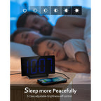 Upgraded Digital Alarm Clock For Bedrooms, Digital Clock With Customizable Night Mode, 5 Levels Brightness+Off, 2 Volume, 3 Alarm Tones, Snooze, Usb Charging Port, Power-Off Memory, 12/24H/Dst