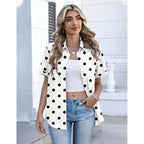 Zeagoo Button Down Shirts For Women Short Sleeve Collared Tops Dressy Casual V Neck Blouses