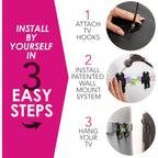 HangSmart TV® Wall Mount NO Stud - Original & Patented Easy Install, DIY for 19-100" TVs, Holds Up to 150LBS, Fits Most LED LCD Flat Screens & Monitors, Includes Hardware