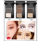 Eyebrow Powder Makeup Kit-3 Colors Eye Brow Powder Palette Long-Lasting Waterproof, Dark/Light Brown Brow Filler, Fill & Sculpt Full Eyebrows For Women, With Mirror, Brow Brush & Razor-Set 02