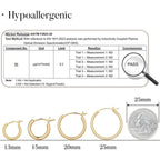 M MOOHAM Gold Plated Hoop Earrings for Women - Hypoallergenic 14K Gold Plated Hoops Earrings Set for Sensitive Ears Earring Stack for Women Trendy Jewelry Gifts Lightweight 13-60mm