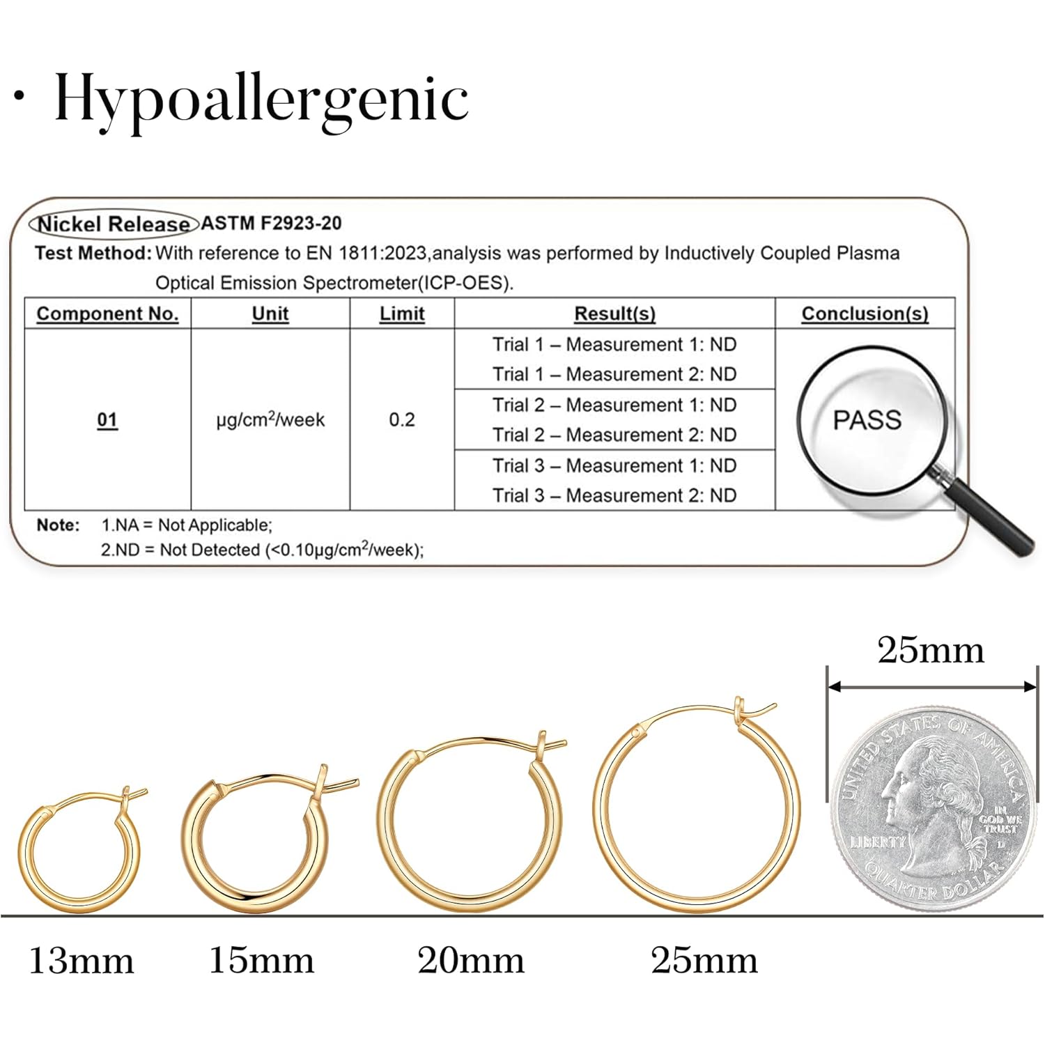 M MOOHAM Gold Plated Hoop Earrings for Women - Hypoallergenic 14K Gold Plated Hoops Earrings Set for Sensitive Ears Earring Stack for Women Trendy Jewelry Gifts Lightweight 13-60mm