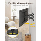 Montek Ultra Slim Tv Wall Mount For 43-90 Inch Tvs | 1.1" Thin Low Profile Full Motion Bracket | Dual Swivel Articulating Arms With Tilt | Max Vesa 600X400Mm | Holds 132Lbs | Fits 16"/18" Studs