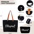 Lamyba New Mom Gifts, Mama Bag Tote with Makeup Bag, Cool Gifts for Mom to be/Expecting Mom
