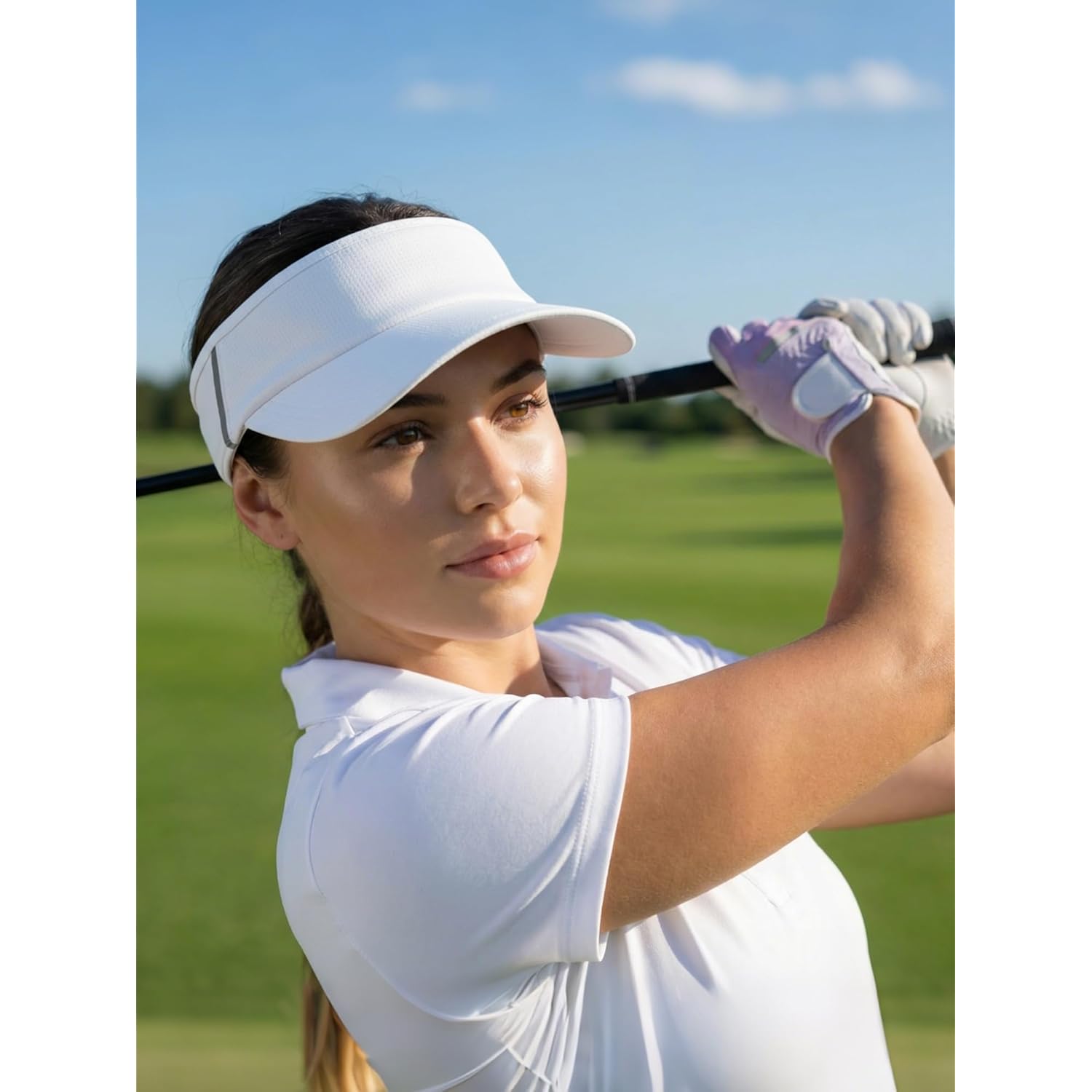 Sun Visor Hat for Women & Men UV Protection Lightweight Foldable Summer Sports for Running Tennis Golf Pickleball