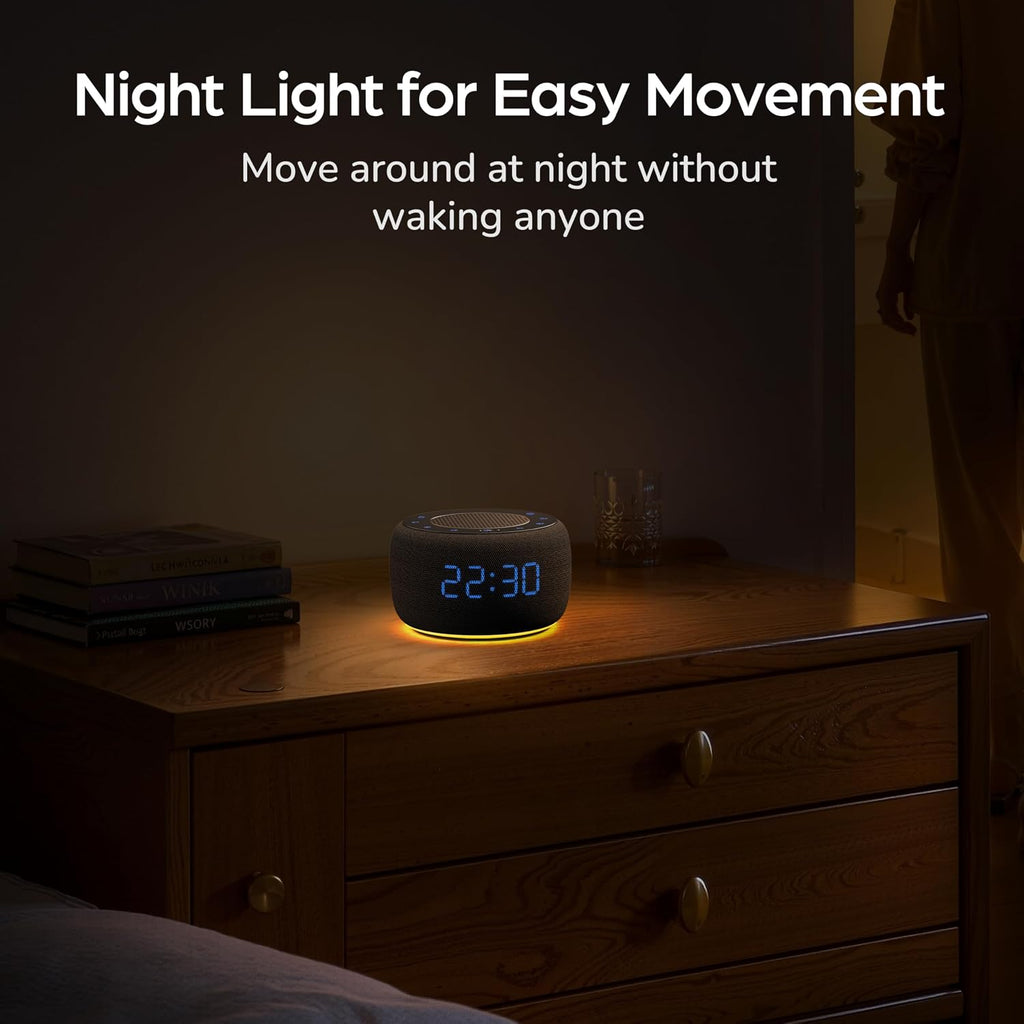 Buffbee Alarm Clock With Bluetooth Speaker & Fm Radio For Bedside – Gradual Wake-Up Sounds, Fully Dimmable Display & Ambient Night Light, Plug-In Digital Clock For Bedroom