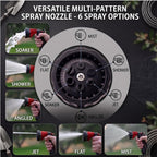 Water Hose Nozzle Spray Nozzle, Metal Garden Hose Nozzle With Adjustable Spray Patterns, Perfect For Watering Plants, Washing Cars And Showering Dogs & Pets