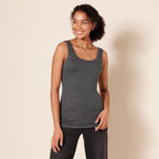 Amazon Essentials Women's Slim-Fit Scoop Neck Tank Top, Pack of 2, Charcoal Heather, Large