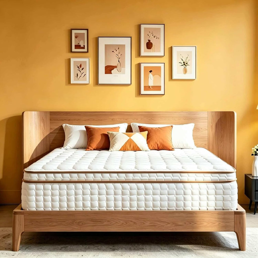 King Mattress, 12 Inch Hybrid King Size Mattress In A Box, Medium Firm Mattresses With Memory Foam & Pocket Springs, Pressure Relief, Cool Fresh Sleep, Enhanced Edge Support， 80" X 76"